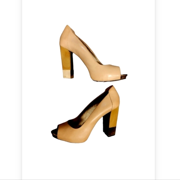 COPY -  BCBG Tan/Camel Color Open Toe Shoes - Picture 7 of 15